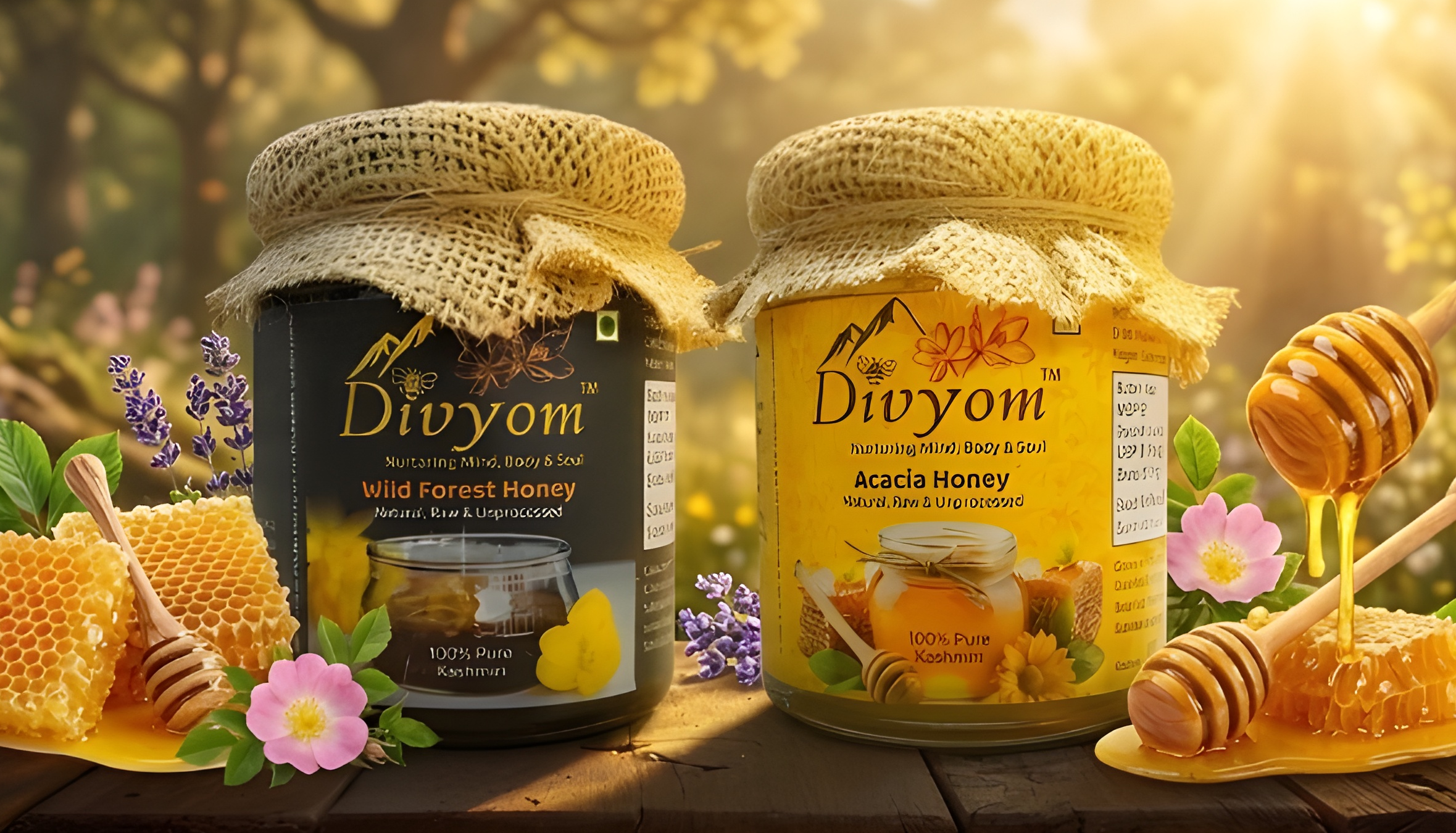 Natural honey product visual